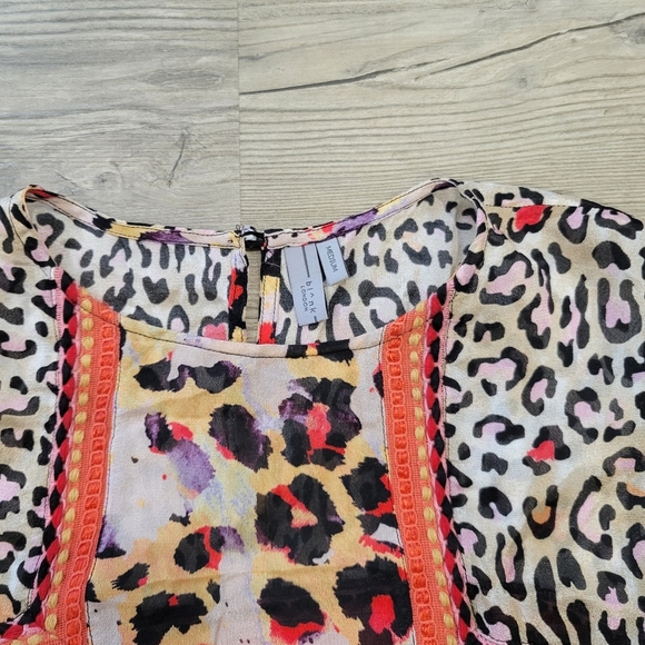 Anthropologie Joelle Leopard Peasant Blouse Size Medium - Picture 10 of 14